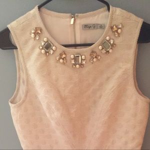 Eliza J Jeweled Gold Dress